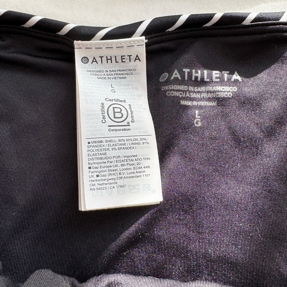 Athleta Maldives Black and White Striped Tankini set - Picture 4 of 4